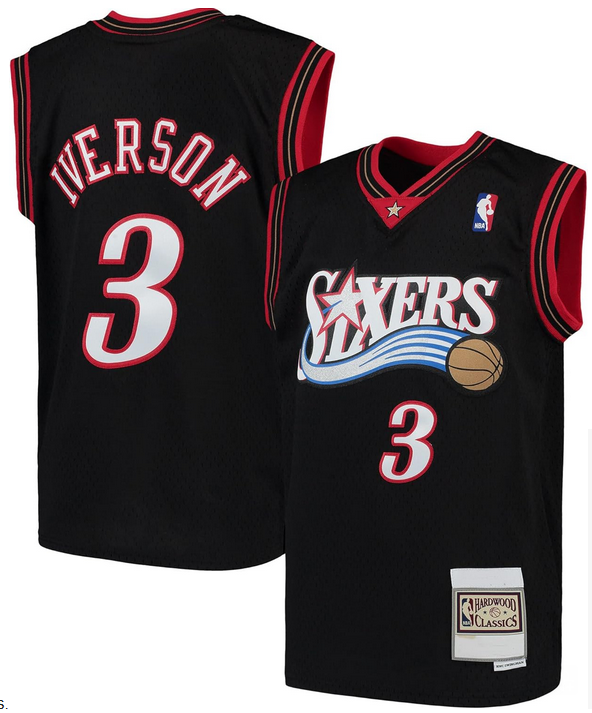Men 2025 NBA Philadelphia 76ers #3 Iverson 2025 black jersey->philadelphia 76ers->NBA Jersey